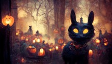 Halloween Background With Pumpkin. Generative Ai