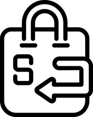 Poster - Parcel return icon outline vector. Delivery service. Change refund