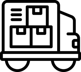Poster - Truck delivery icon outline vector. Service box. Order store