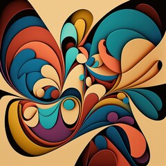 Wall Mural - Minimalistic modern trendy design, abstract shapes illustration ,made with Generative AI