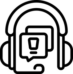 Poster - Headset icon outline vector. Box shipment. Service delivery