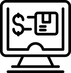 Poster - Pay monitor icon outline vector. Return service. Change goods