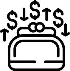 Poster - Purchase returns wallet icon outline vector. Box shipment. Product service