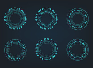 Poster - Futuristic abstract HUD. Circle technology elements set. Futuristic hud interface. Vector illustration.