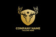 logo created with the deer head on shield. suitable for all kinds of industries but mainly for those modern businesses for the clothing, tattoo, security, or decoration industry.