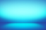 Fototapeta Konie - Blue light gradient wall background and floor, used for background design and display your product