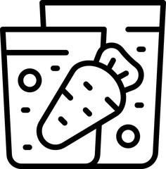 Sticker - Carrot fresh icon outline vector. Glass diet. Drink food