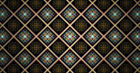 Poster - Color Geometric pattern. Colorful ornamental graphic design. Mosaic ornaments.