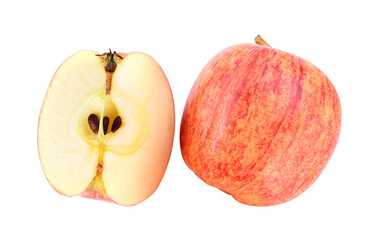 Canvas Print - Top view of gala apples on white background