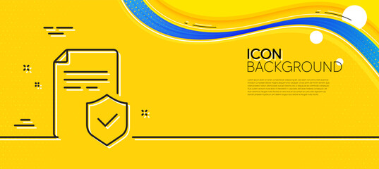 Poster - insurance policy line icon. abstract yellow background. risk coverage document sign. policyholder sy