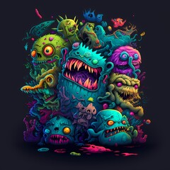 design Monster art graphic colorful