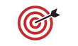© Rhealea - Bullseye target icon symbol. Arrow dart targeting market logo sign. Vector illustration image. Isolated on white background.