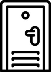 Poster - Lock door icon outline vector. Wood glass. Office building