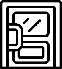 Poster - Door lock icon outline vector. Glass design. Office knob