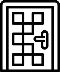 Poster - Office door icon outline vector. Wooden design. Double interior