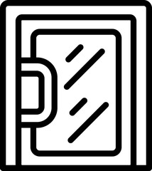 Poster - Glass small door icon outline vector. Modern design. Interior room