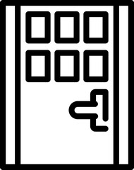 Poster - Entry door icon outline vector. Glass wood design. Lock knob