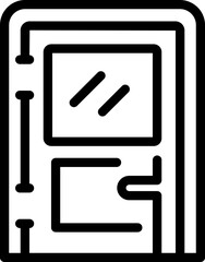 Poster - Building door icon outline vector. Exterior entrance. Modern design