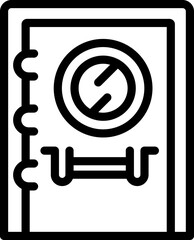 Poster - Wall door icon outline vector. Modern design. Building front