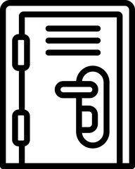 Poster - Front door icon outline vector. Home doorway. Wooden design