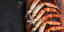 Fresh Crab Claws Crustacean Seafood Meal Food On The Table Copy Space Food Background Rustic Top View
