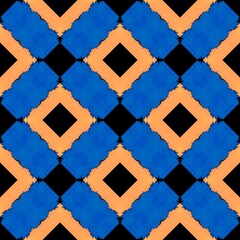 Coloring with blue and yellow, Design, Fabric pattern, Used as background image.