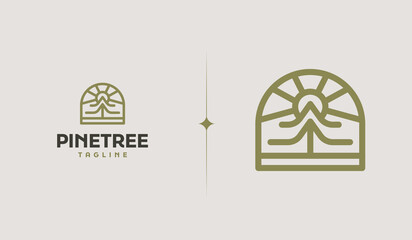 Wall Mural - Pine Tree Logo Template. Universal creative premium symbol. Vector illustration. Creative Minimal design template. Symbol for Corporate Business Identity