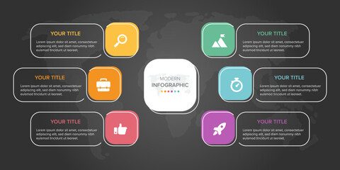 Poster - Creative concept for infographic element vector 6 options, steps, list, process. Abstract elements of graph, diagram with steps, options, parts or processes, timeline infographics, workflow or chart.