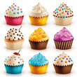 Cupcakes Kuchen Icon Sammlung – Generative AI