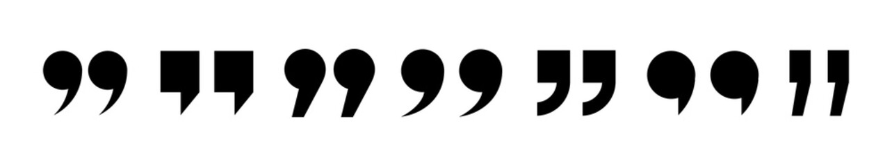 Poster - Set of quote mark. Quotes vector icon collection. Talk bubble speech icon. Quotation signs isolated on white background. Talk bubble flat symbols. Vector illustration 10 eps.