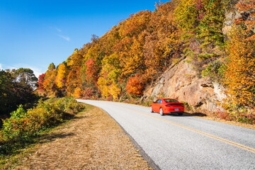 Poster - Driving on Blue Ridge Parkway