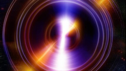 Fototapete - Audio music Speaker with color effect. Cosmic space and stars, cosmic abstract background, space music, music concept. Loop Animation