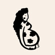 © ADDICTIVE STOCK - Illustration of pregnant woman as letter B font