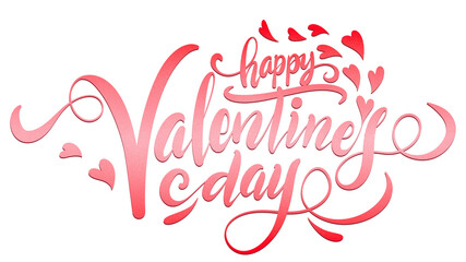 Wall Mural - Happy valentines day text typography on transparent background