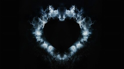 Aufkleber - Watercolour splashes heart on black paper background. Loop Animation