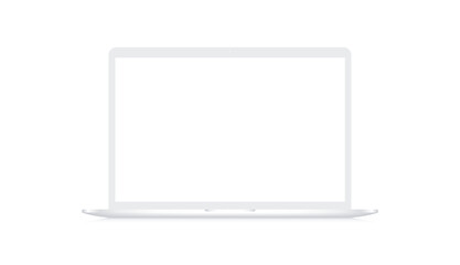 Wall Mural - White laptop mockup. Front view. Vector EPS 10