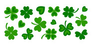 Green Clover Vector Icon, Shamrock Leaf For Patricks Day, Ireland Plant, Lucky Symbol Isolated On White Background. Celtic Spring Illustration