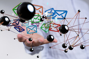 Aufkleber - mail communication support contact concept service - connection