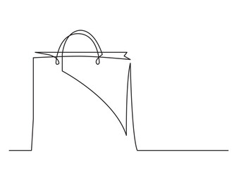 Poster - continuous line drawing vector illustration with fully editable stroke of shopping bag sign