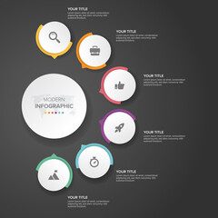 Poster - Creative concept for infographic element vector 6 options, steps, list, process. Abstract elements of graph, diagram with steps, options, parts or processes, timeline infographics, workflow or chart.