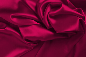 Wall Mural - Viva magenta silk or satin luxury fabric texture can use as abstract background.