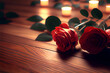 Valentinstag Rote Rosen mit Kerzen