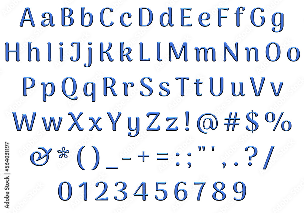 Decorative Alphabet and Numbers Set Stock Illustration | Adobe Stock
