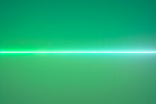 A Neon Light Crossing A Green Background. Generative AI.