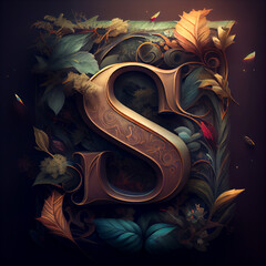 Wall Mural - The beauty of letter S in tonal colors