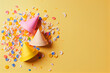 Festlicher Hintergrund mit Luftballons, Konfetti und Platzhalter zum Geburtstag - Generative Ai