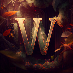 Wall Mural - The beauty of letter W in tonal colors