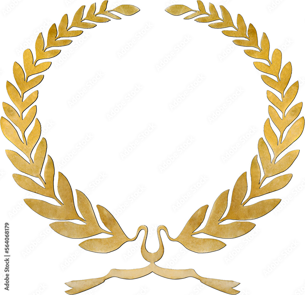 Golden laurel wreath symbol of victory Stock Illustration | Adobe Stock