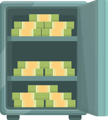 Poster - Money safety icon cartoon vector. Bank box. Security cash