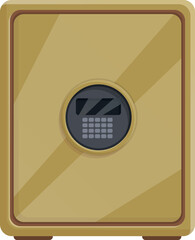 Poster - Digital deposit box icon cartoon vector. Bank safe. Gold safety